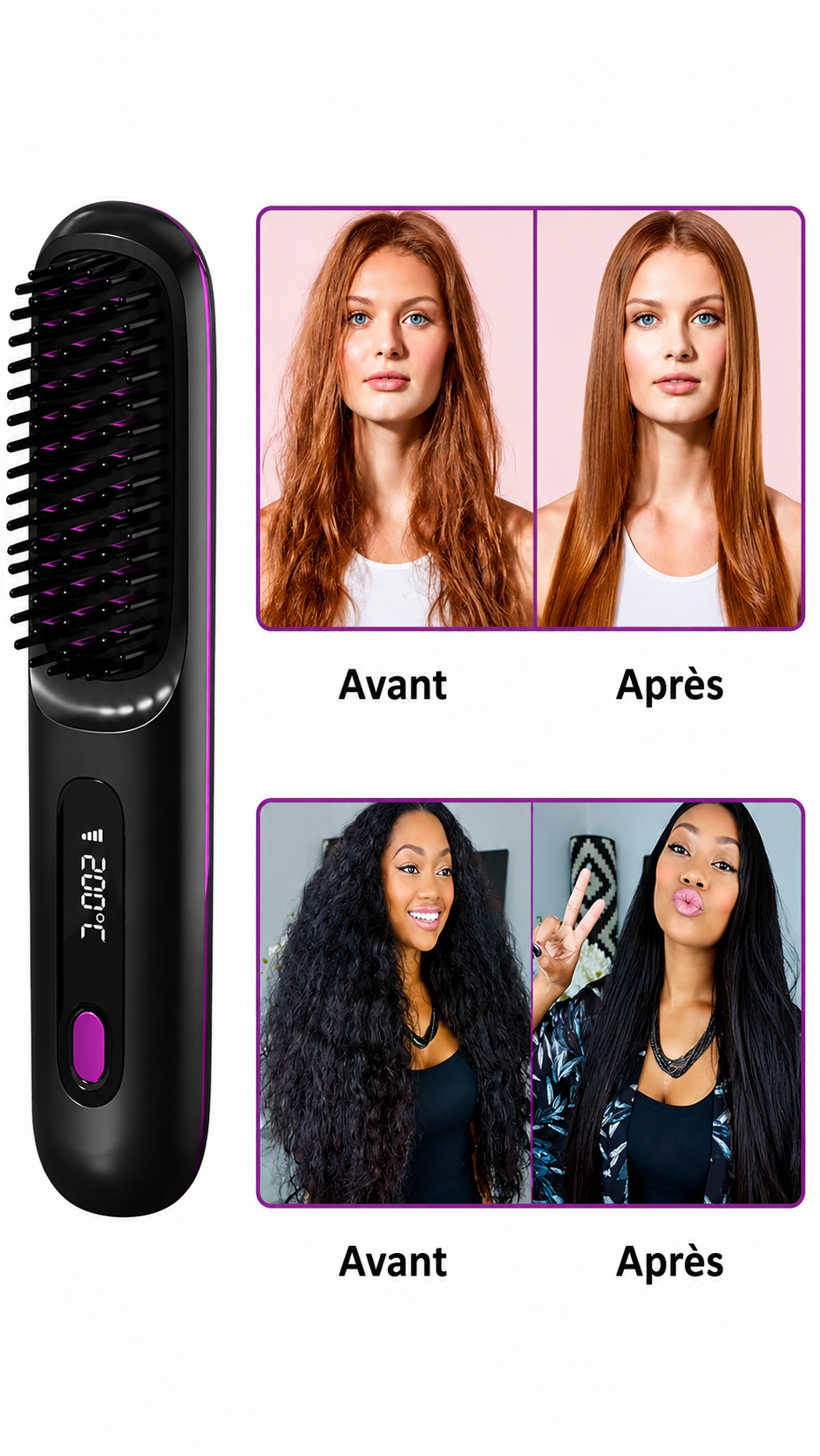Brosse Lissante Chauffante Pro™ | Lissez vos cheveux en quelques minutes