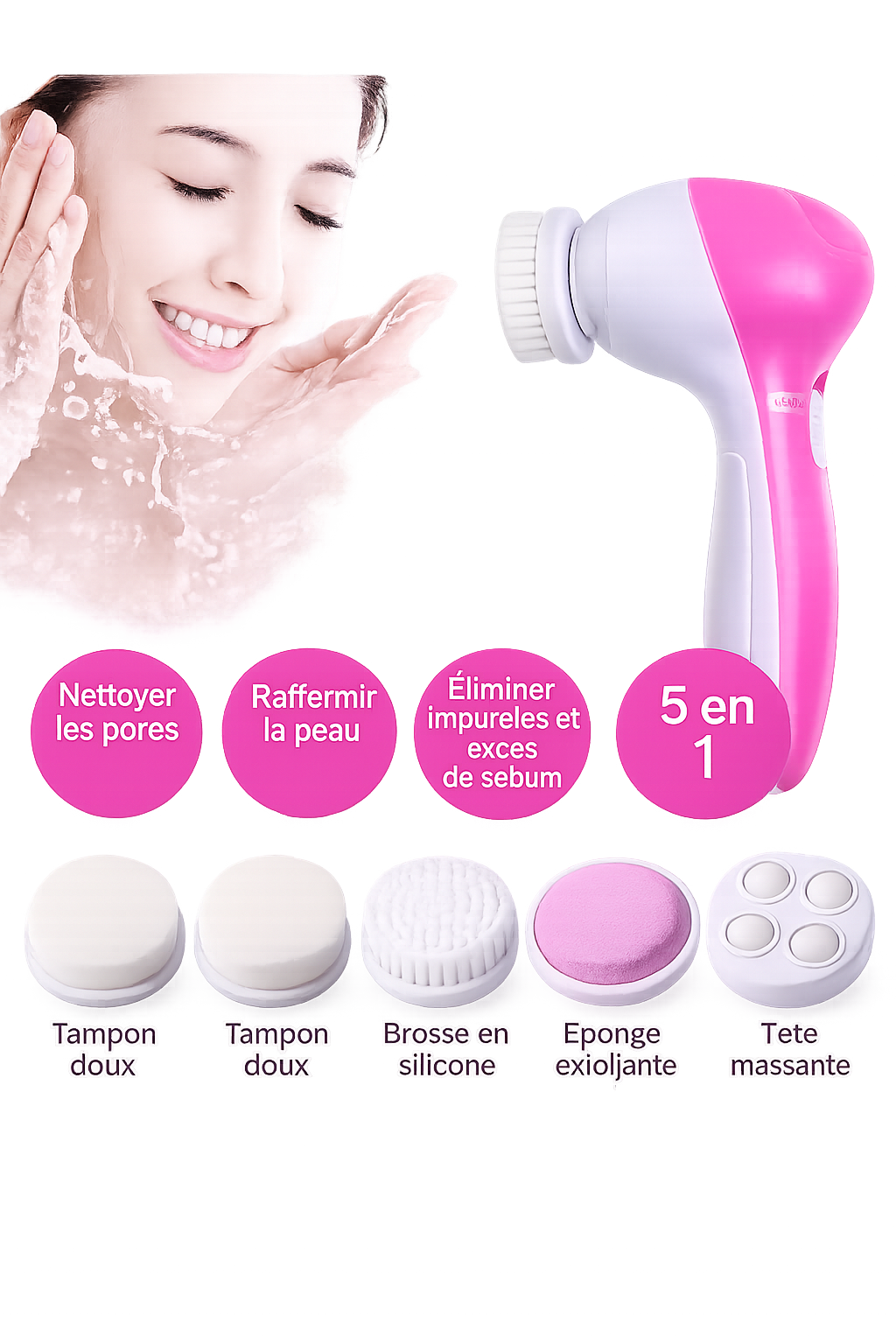 Brosse Nettoyante Visage Sonic™ | Une Peau Plus Douce au Quotidien